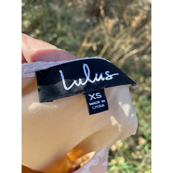 LuLus Pink Blush Maxi Formal Dress Lace Top Chiffon Skirt XS - Picture 6 of 13